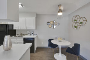 Dining room area leading to the kitchen
