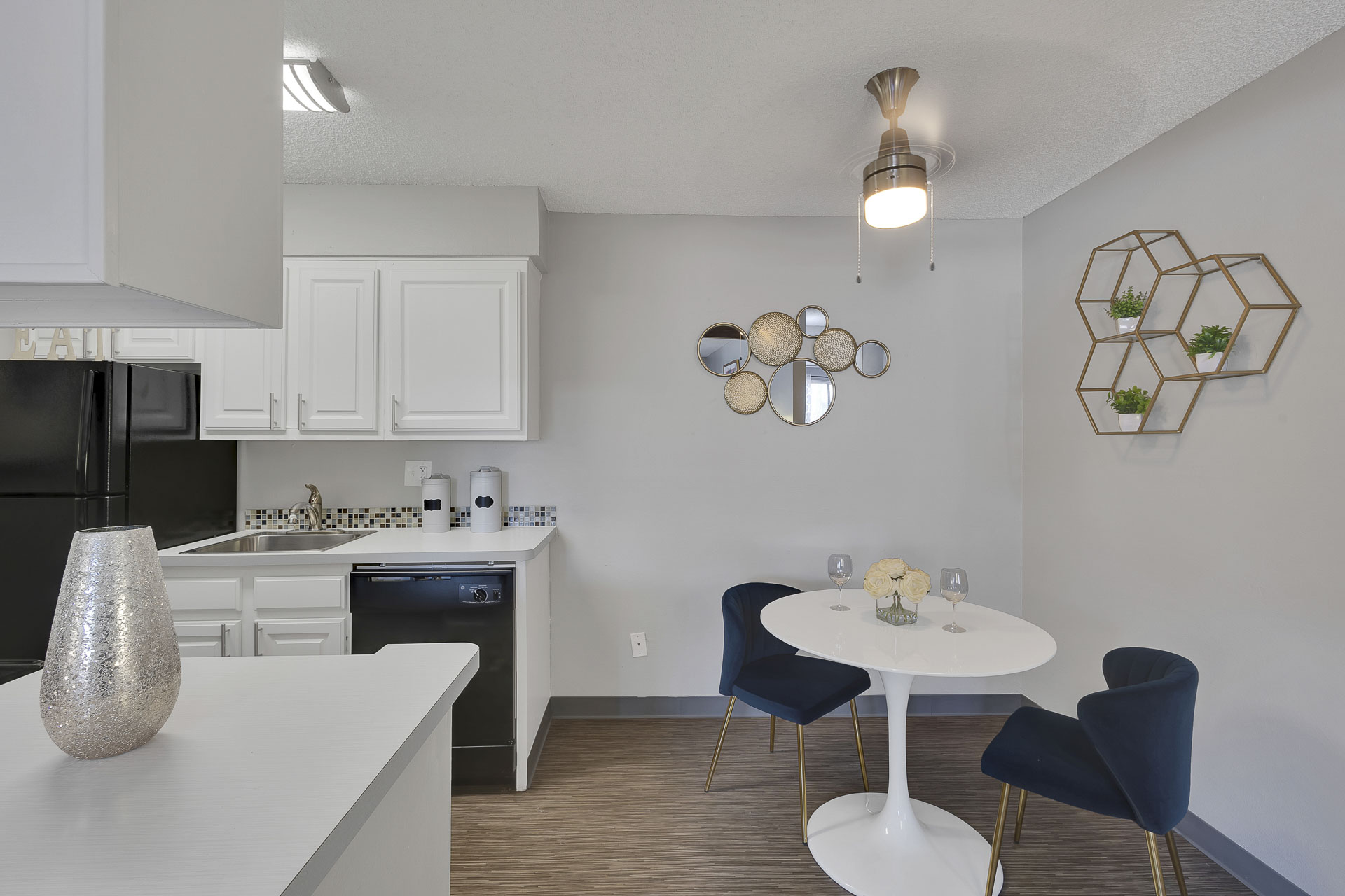 Dining room area leading to the kitchen